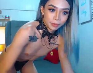Torrid tiny little chinese trans on web cam 2